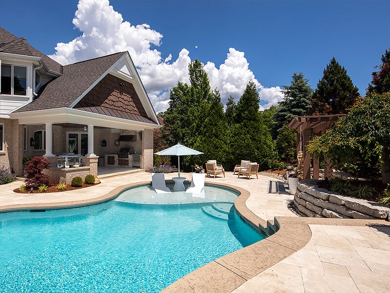 Custom Backyard with Pool